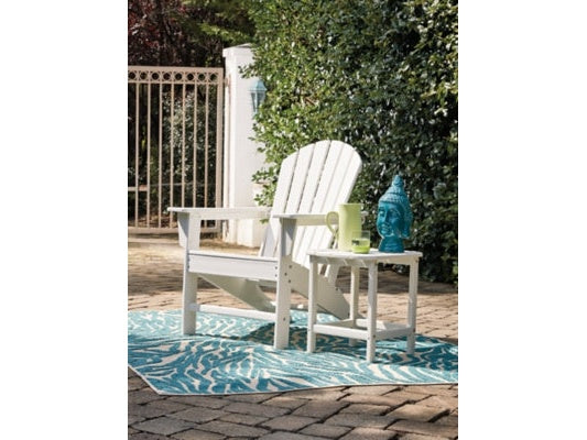 Sundown Treasure White Adirondack Chair with End Table - Ornate Home
