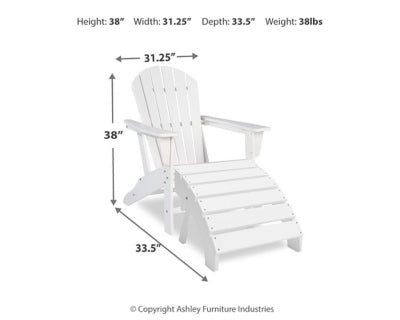 Sundown Treasure White Adirondack Chair with End Table - Ornate Home