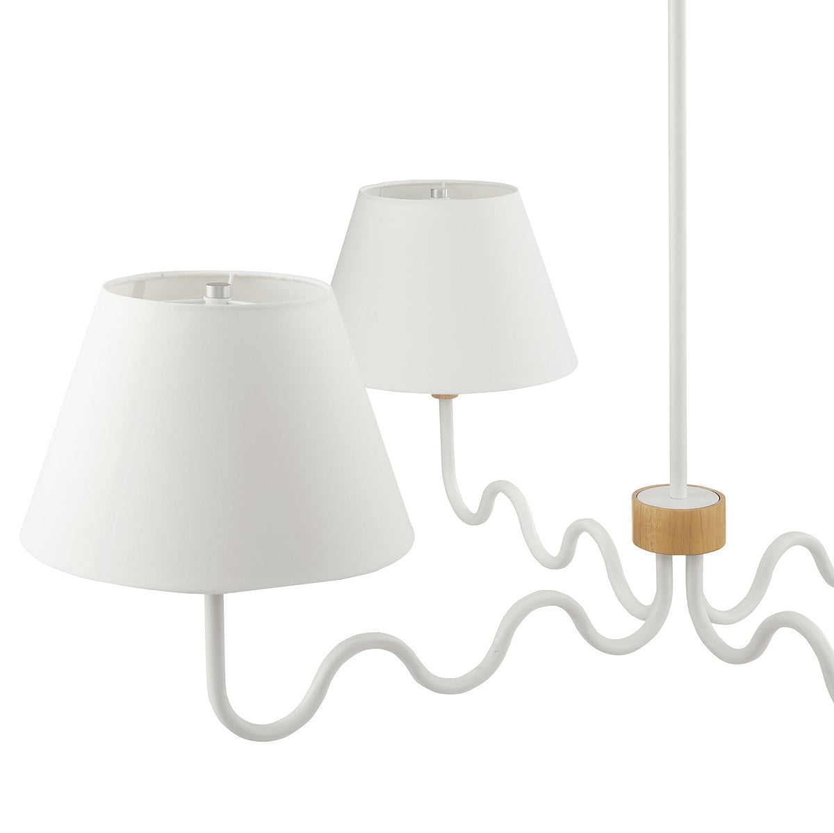 Sunlit Natural/White Squiggle 4-Arm Pendant Light - Ornate Home