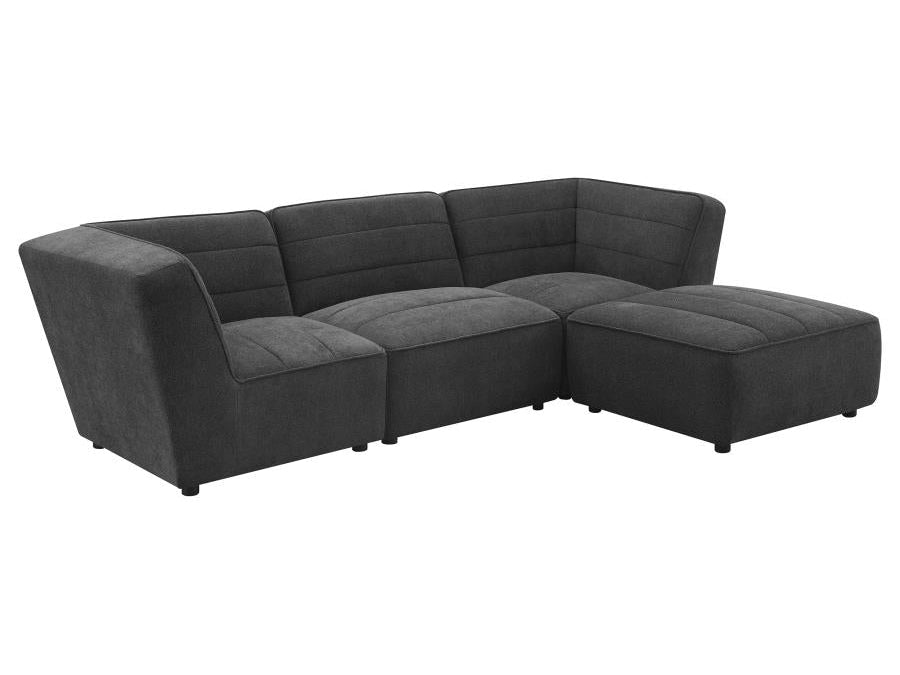 Sunny Charcoal 4pc Modular Sectional Living Room Set - Ornate Home