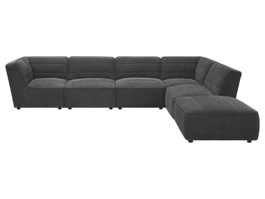 Sunny Charcoal 6pc Modular Sectional Living Room Set - Ornate Home