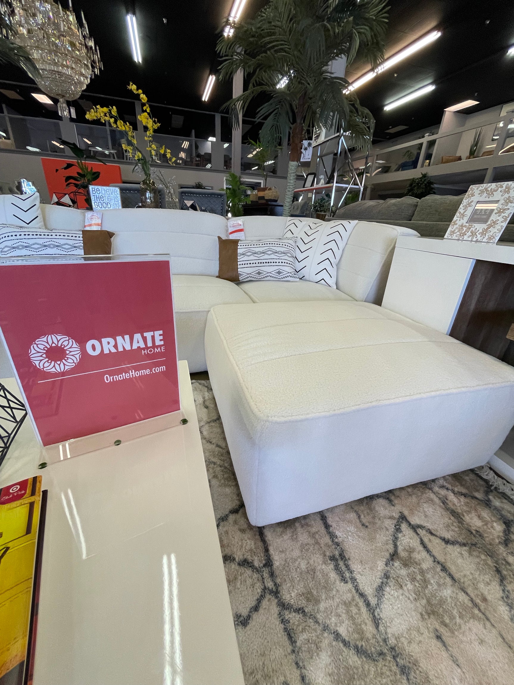 Sunny Natural White 6pc Modular Sectional Living Room Set - Ornate Home