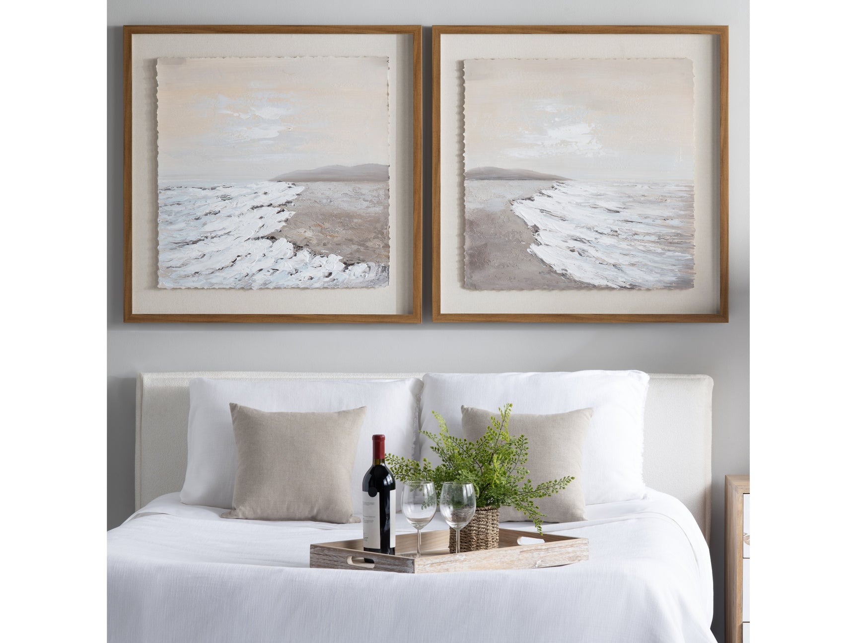 Sunny Shore 2 Brown/White Wall Art