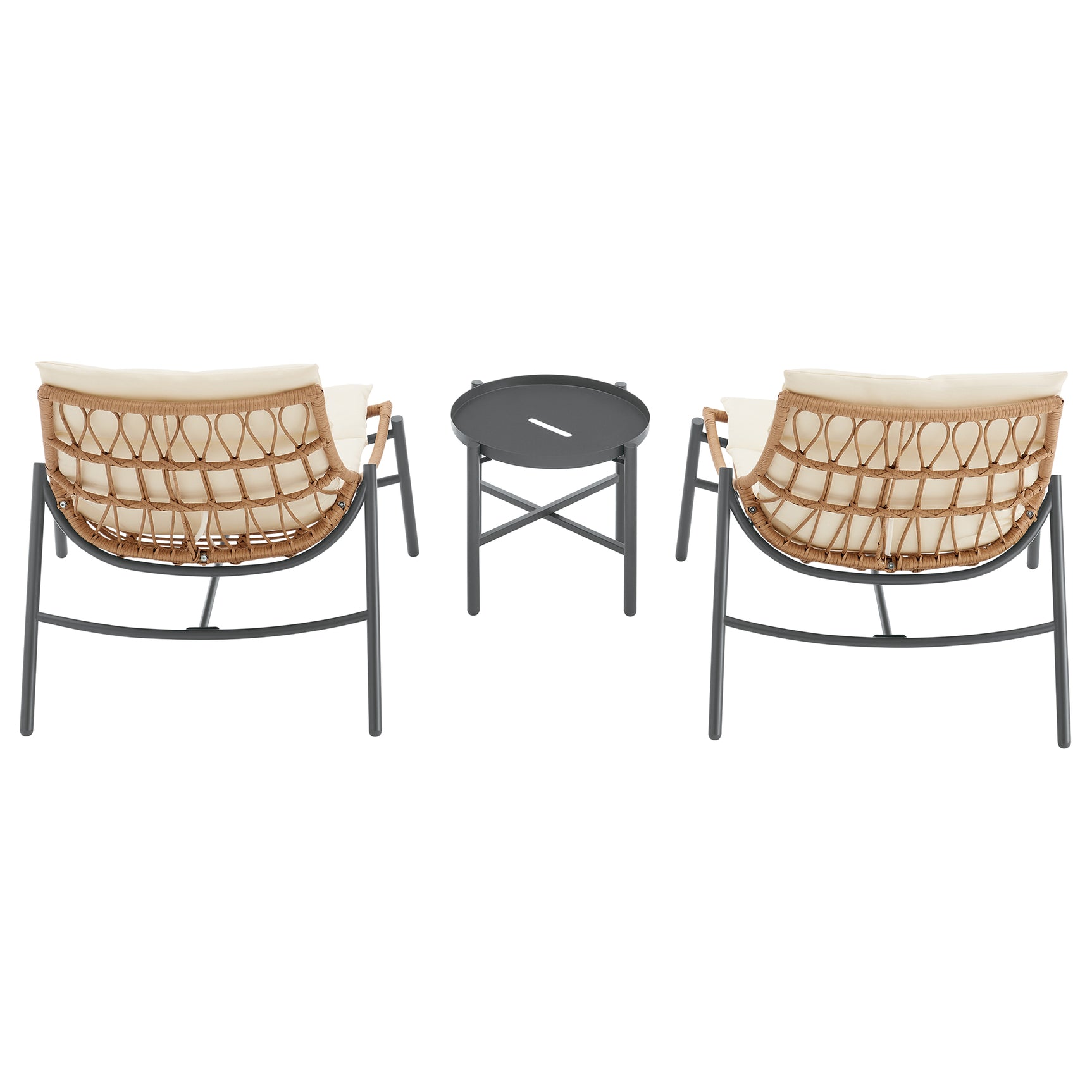 Sunset 3-Piece Patio Conversation Set in Cream - Ornate Home