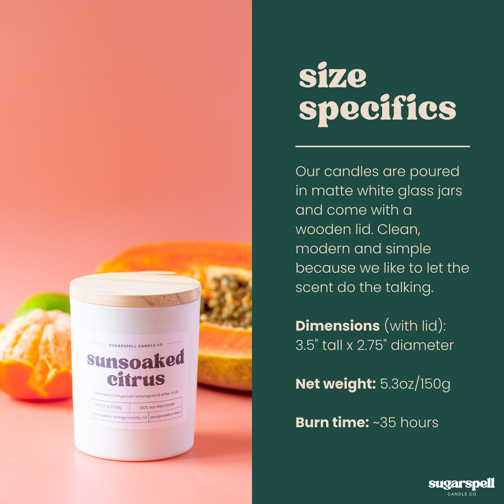 Sunsoaked Citrus 5.3oz Soy Candle - Ornate Home