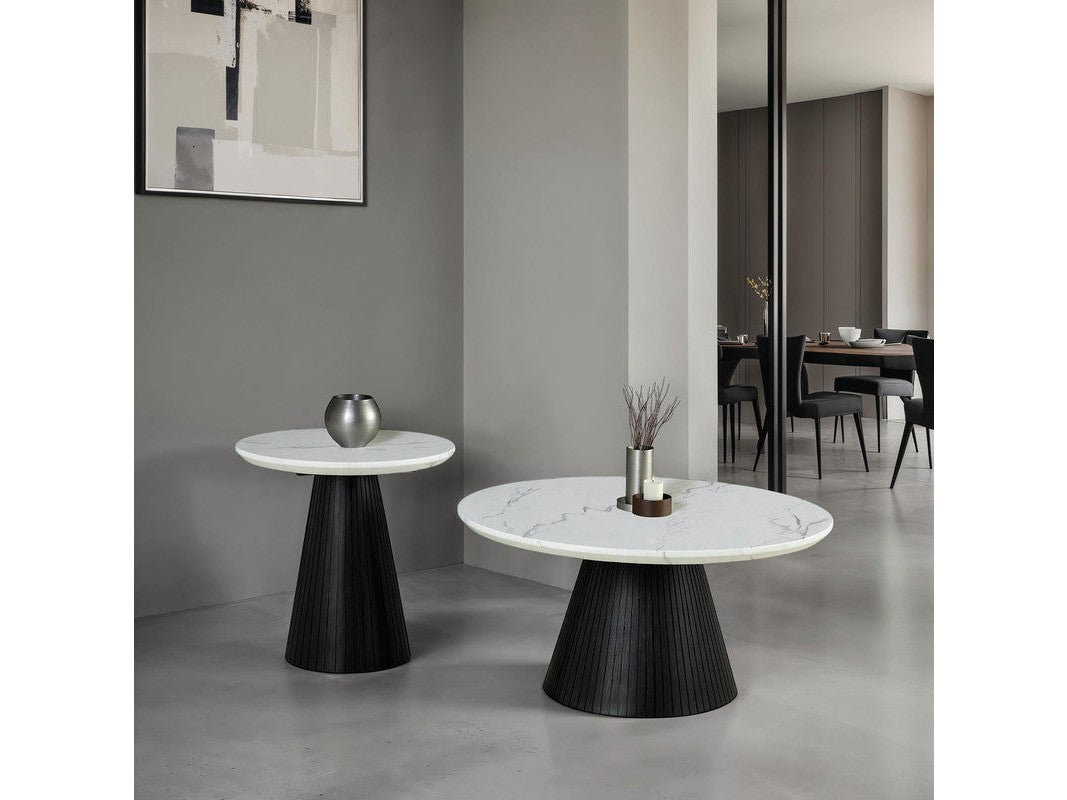 Surdal Black Round Coffee Table - Ornate Home