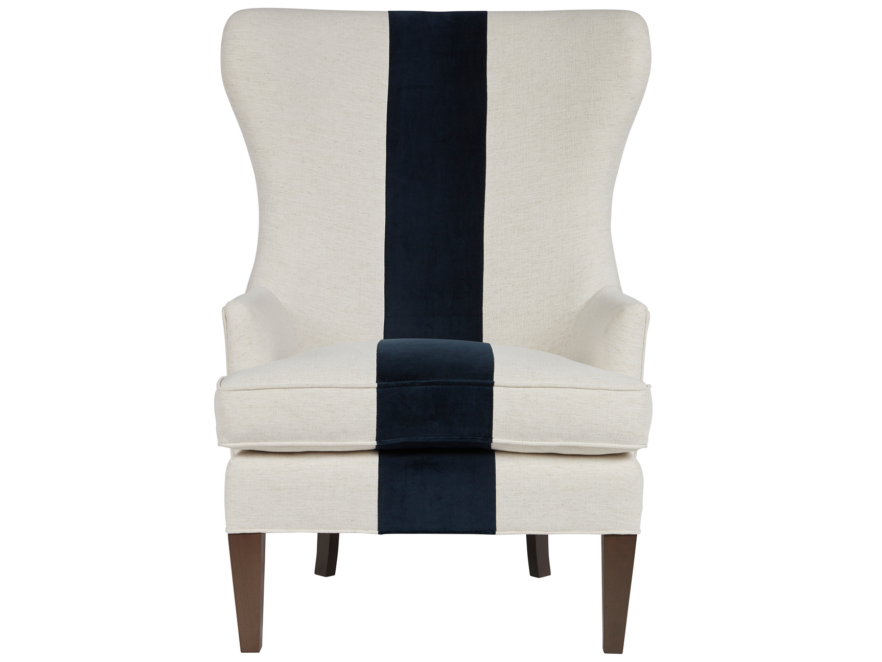 Surfside Nomad Snow/Navy Wing Chair - Ornate Home