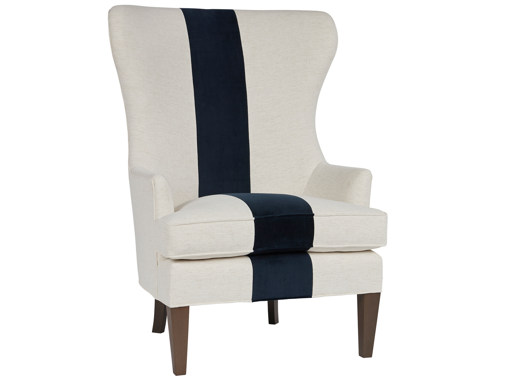 Surfside Nomad Snow/Navy Wing Chair - Ornate Home