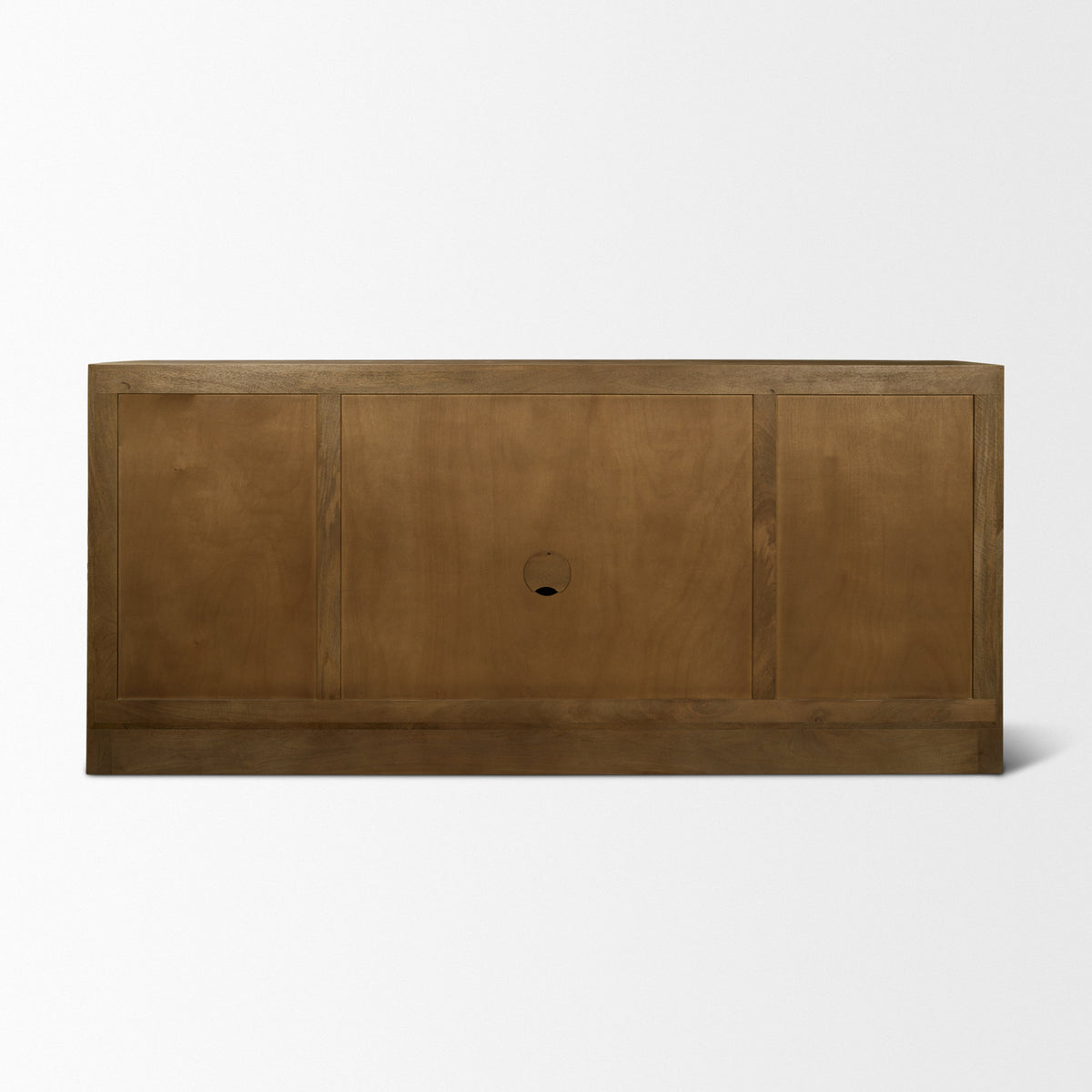 Suri Medium Brown Wood with Glass 4-Door Closed Sideboard - Ornate Home