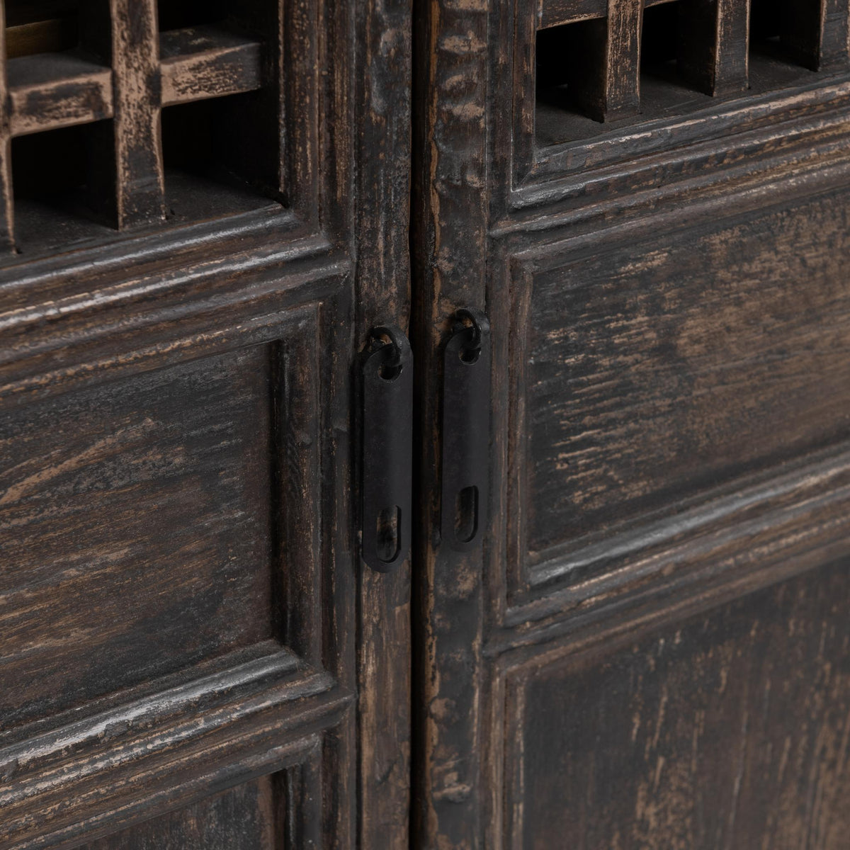 Suri Weathered Black 2-Door Tall Cabinet