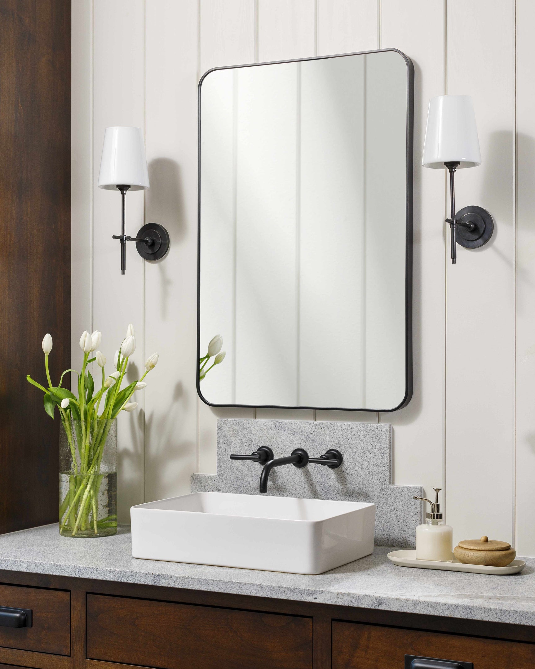 Sustinente Black Carved Mirror - Ornate Home