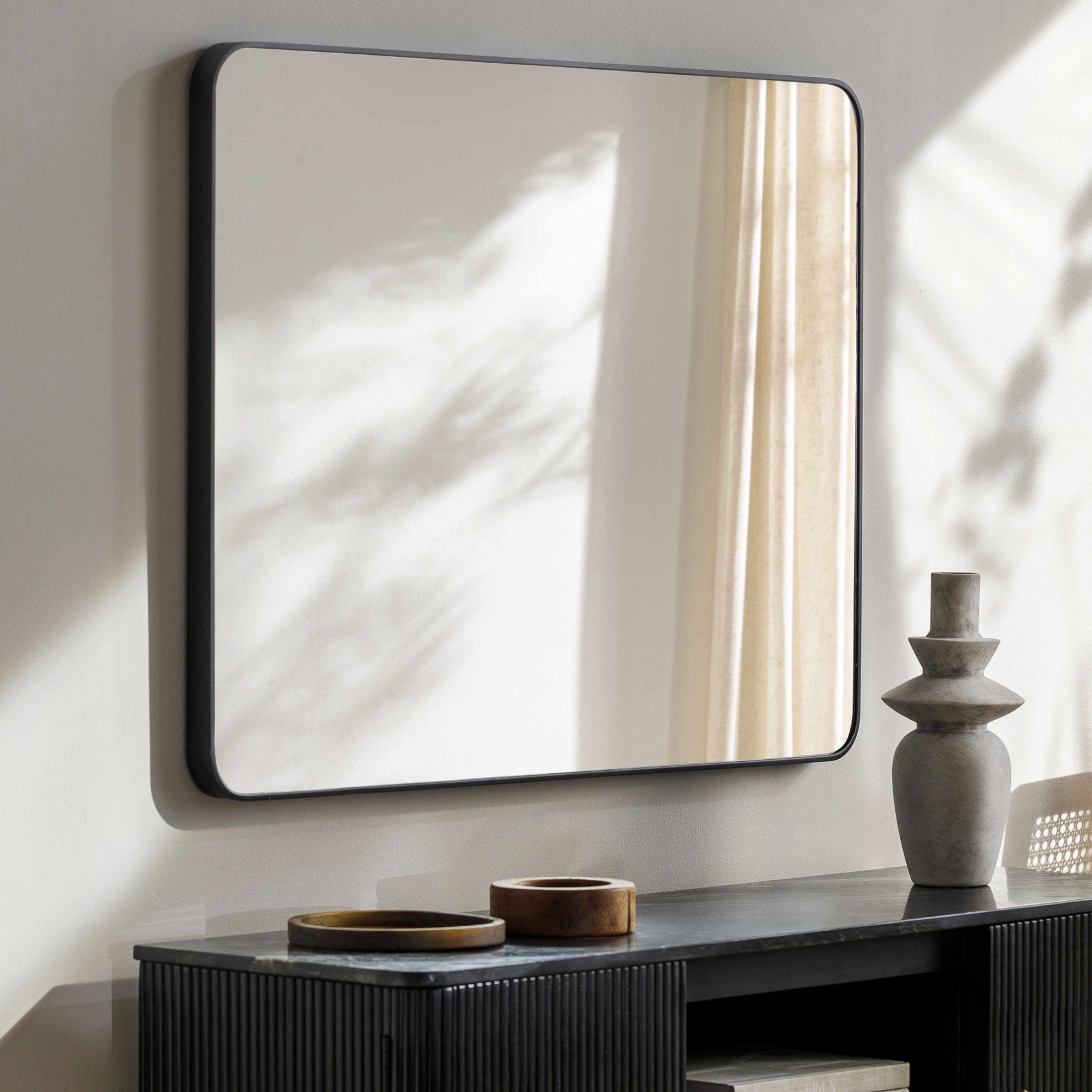 Sustinente Black Carved Mirror - Ornate Home