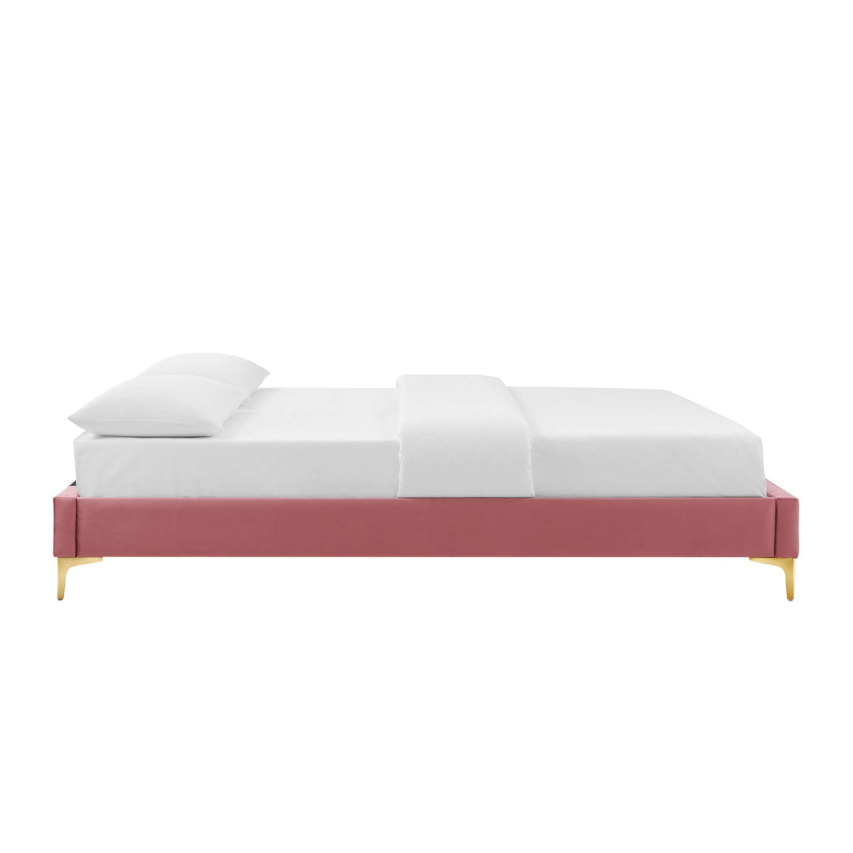 Sutton Dusty Rose Performance Velvet King Bed Frame - Ornate Home