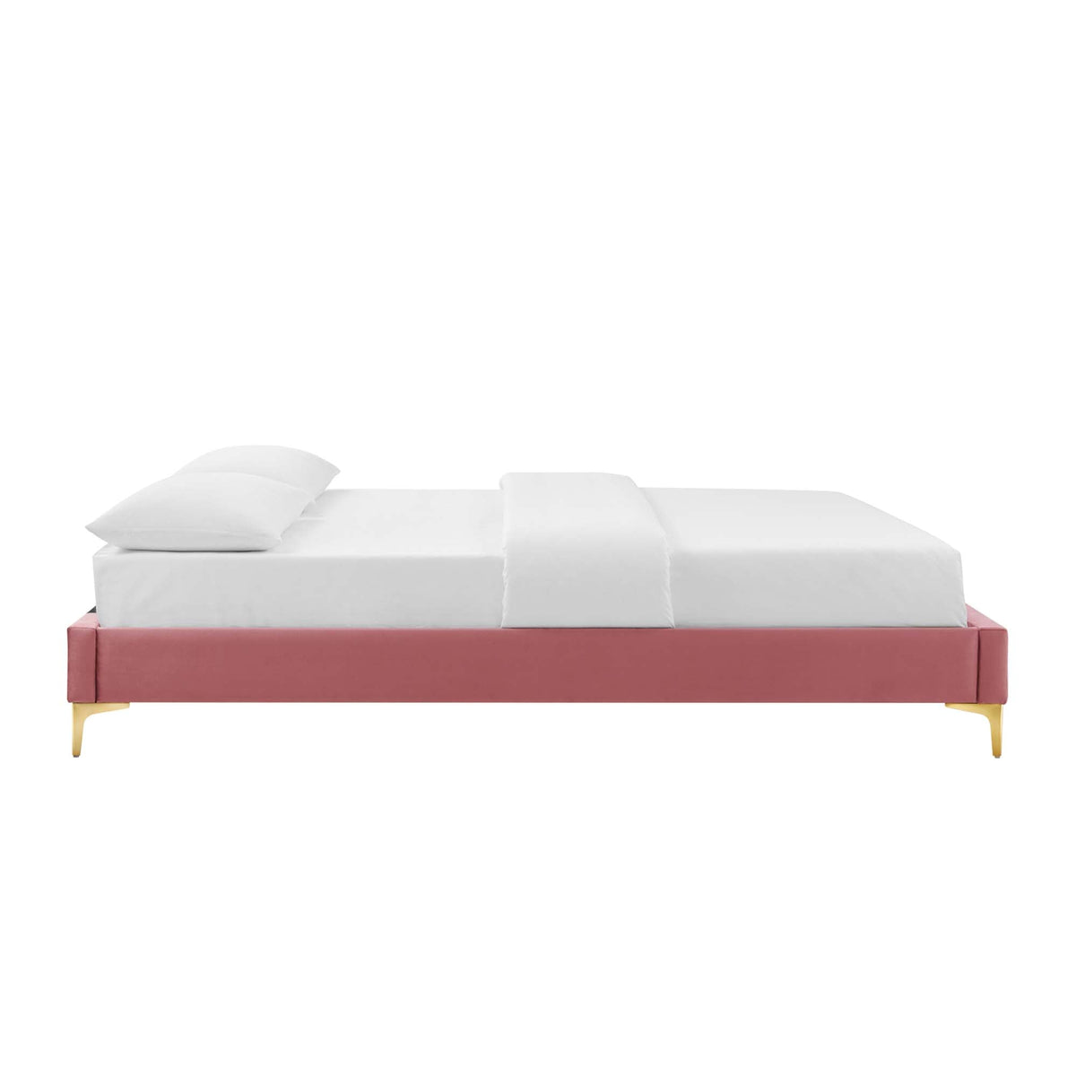 Sutton Dusty Rose Performance Velvet Queen Bed Frame - Ornate Home