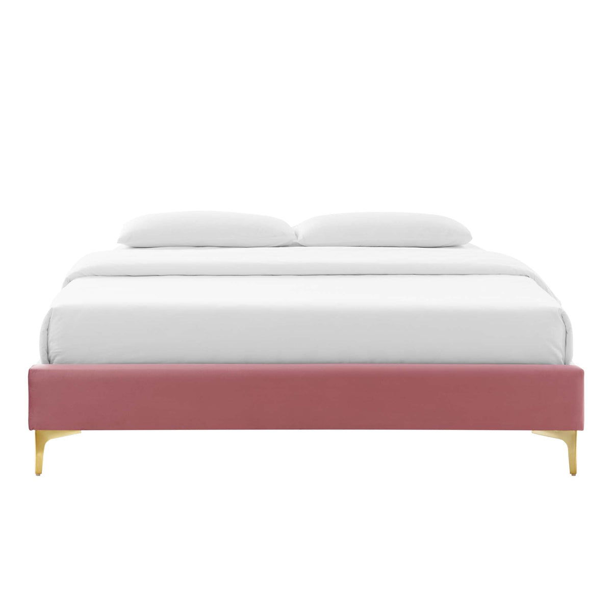 Sutton Dusty Rose Performance Velvet Queen Bed Frame - Ornate Home