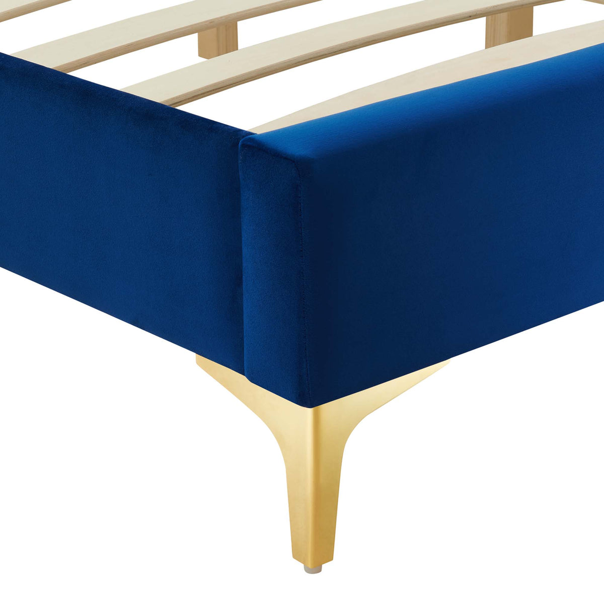 Sutton Navy Performance Velvet Full Bed Frame - Ornate Home