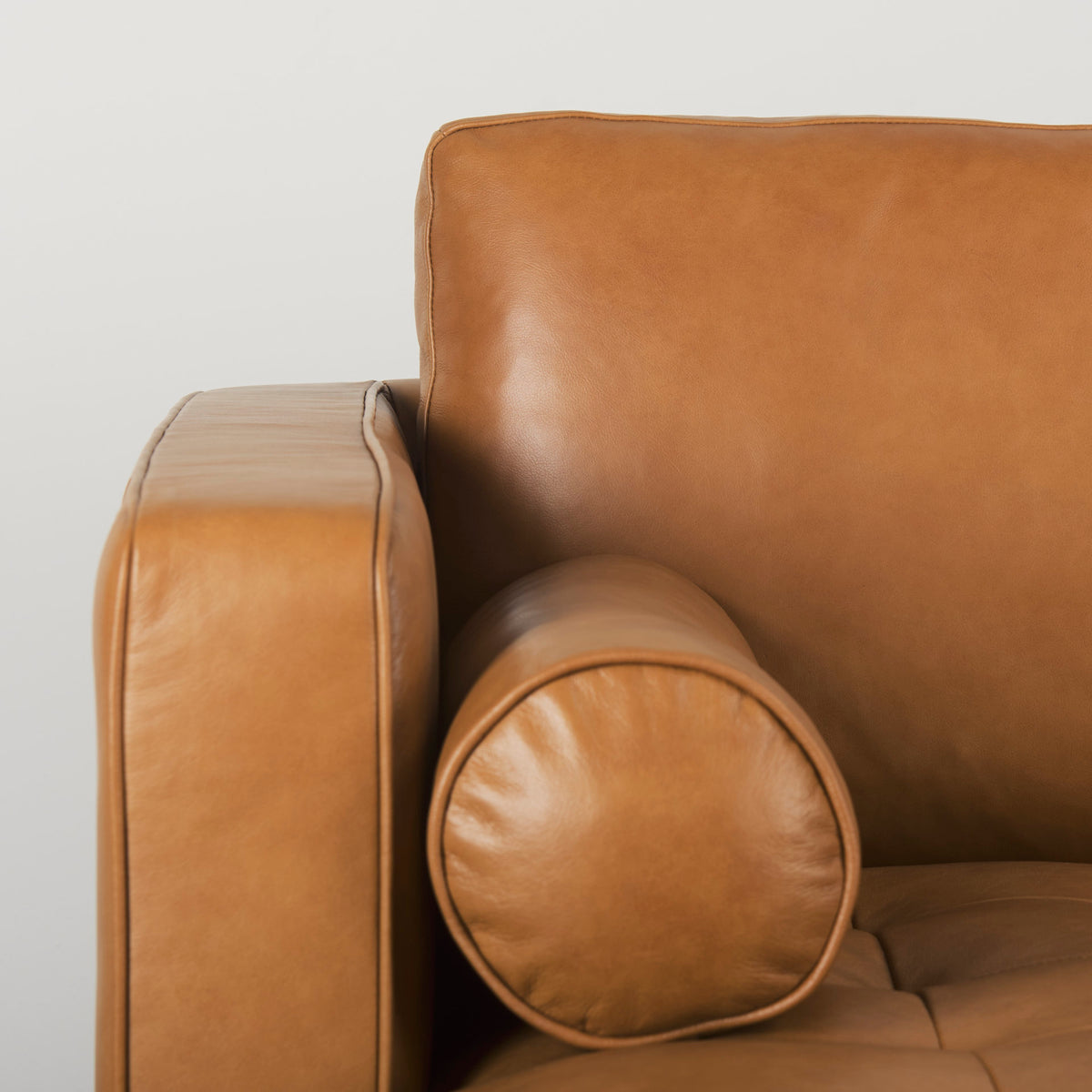 Svend Tan Leather Left Chaise Sectional Sofa - Ornate Home