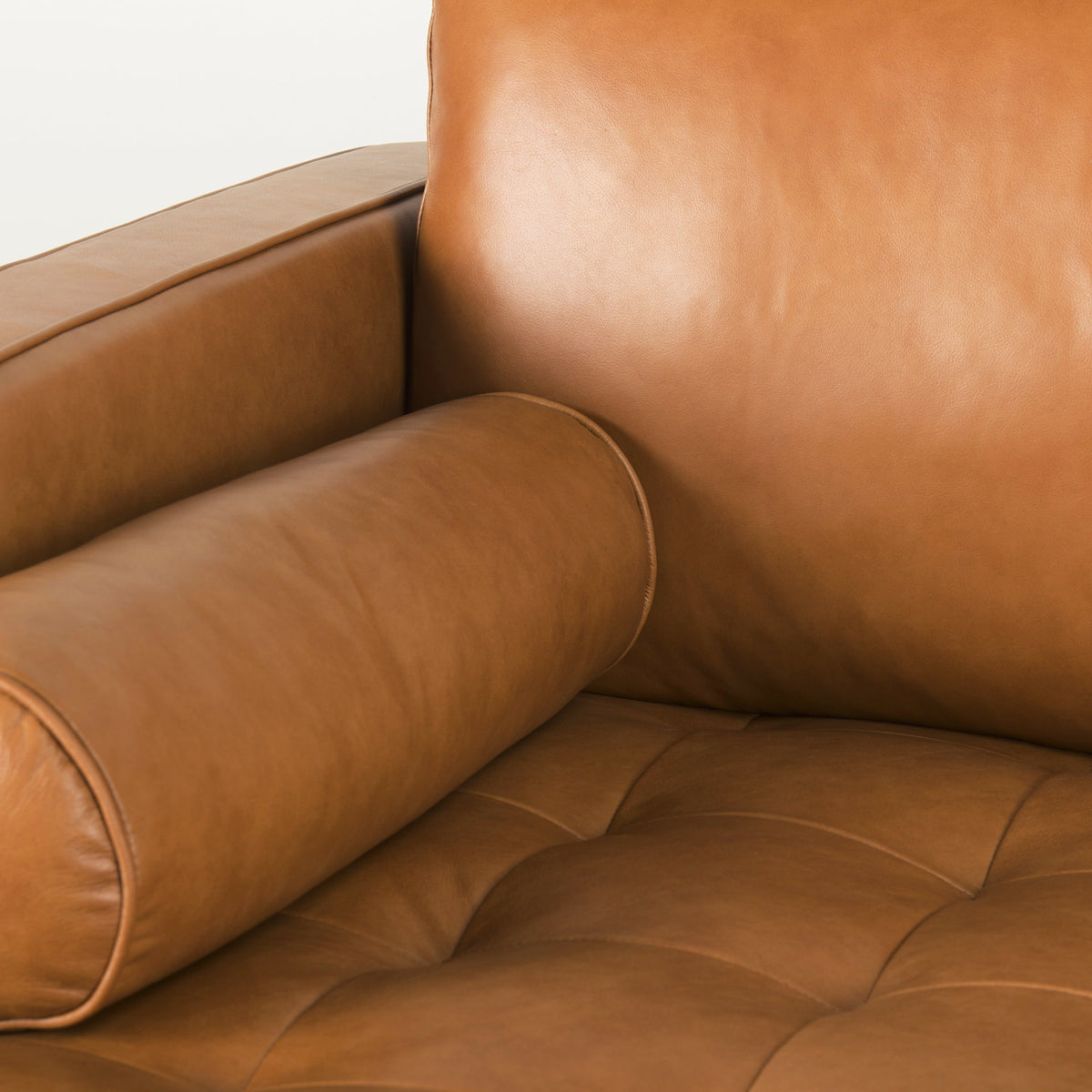 Svend Tan Leather Left Chaise Sectional Sofa - Ornate Home