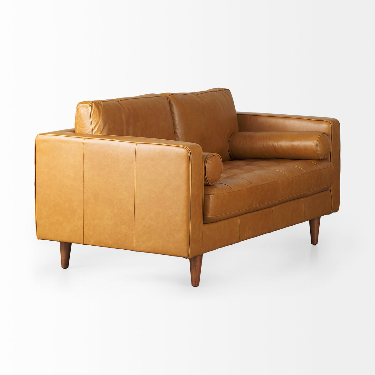 Svend Tan Leather Loveseat Sofa - Ornate Home