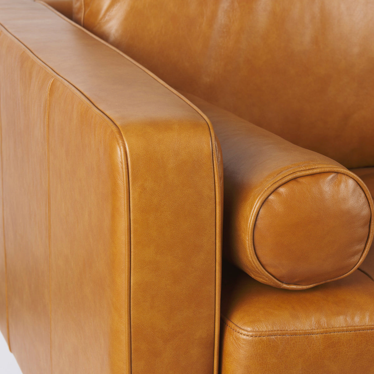 Svend Tan Leather Loveseat Sofa - Ornate Home