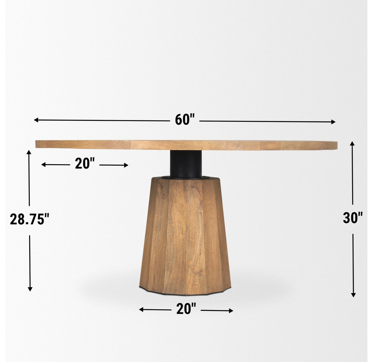Swanson Light Brown 60" Round Pedestal Dining Table