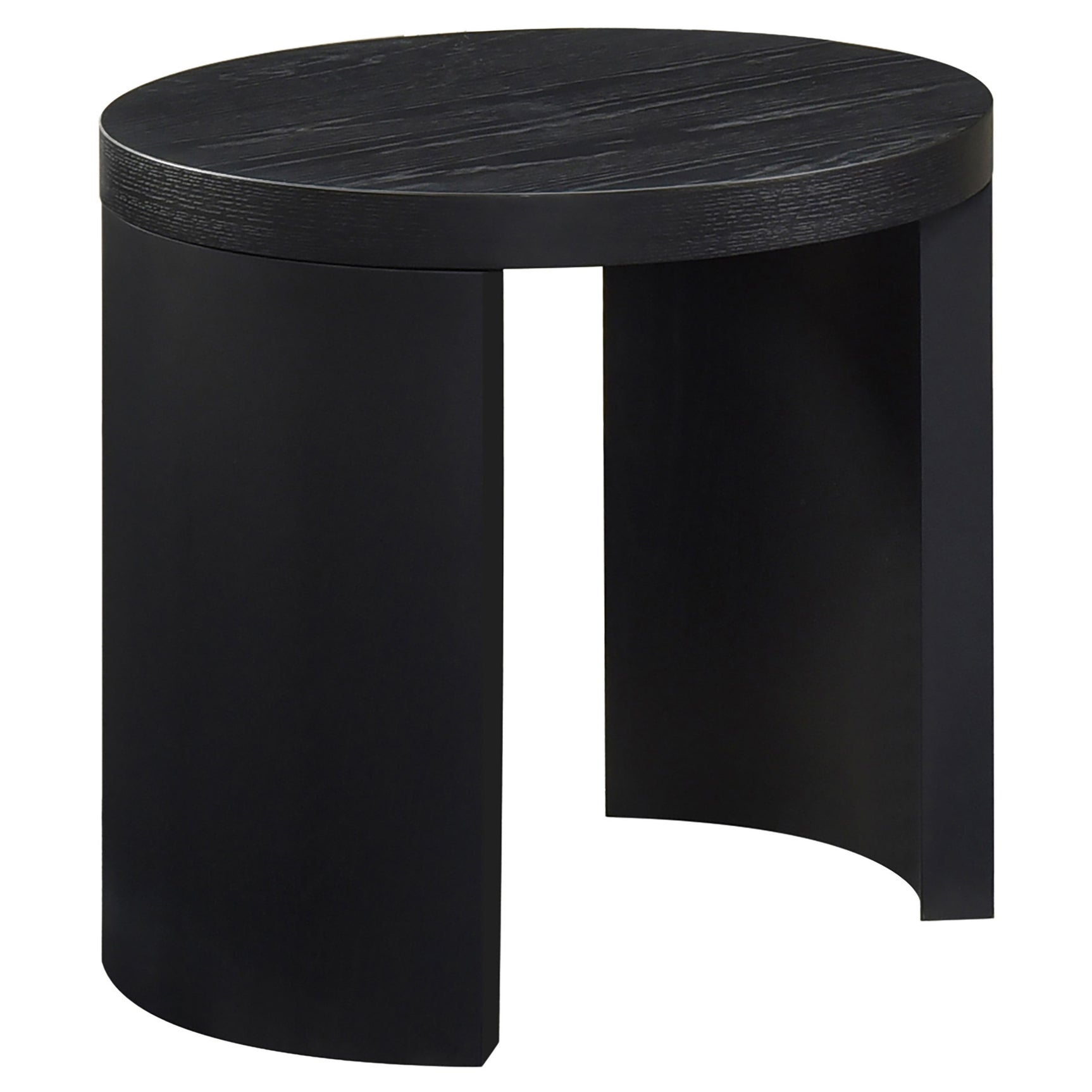 Sweeney Black 24-inch Round Wood Occasional Side End Table - Ornate Home
