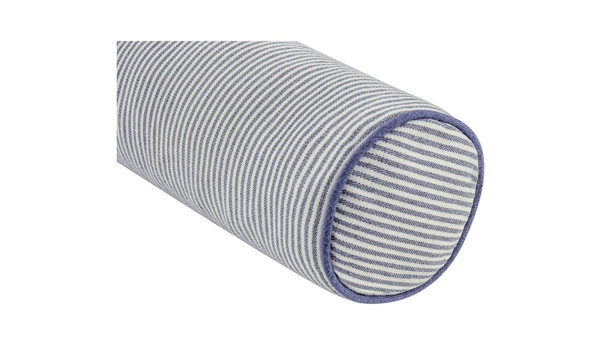 Sybil Navy Stripe Large Bolster Pillow - Ornate Home