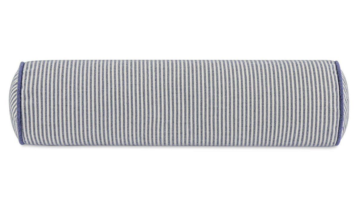 Sybil Navy Stripe Small Bolster Pillow - Ornate Home