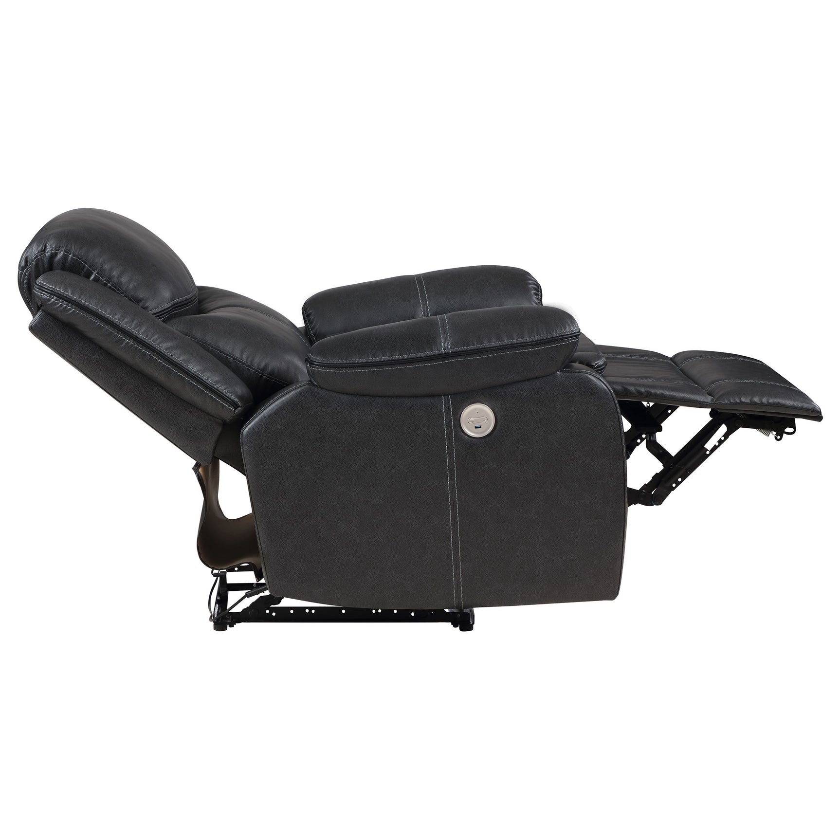 Sycamore Dark Grey Power Recliner - Ornate Home