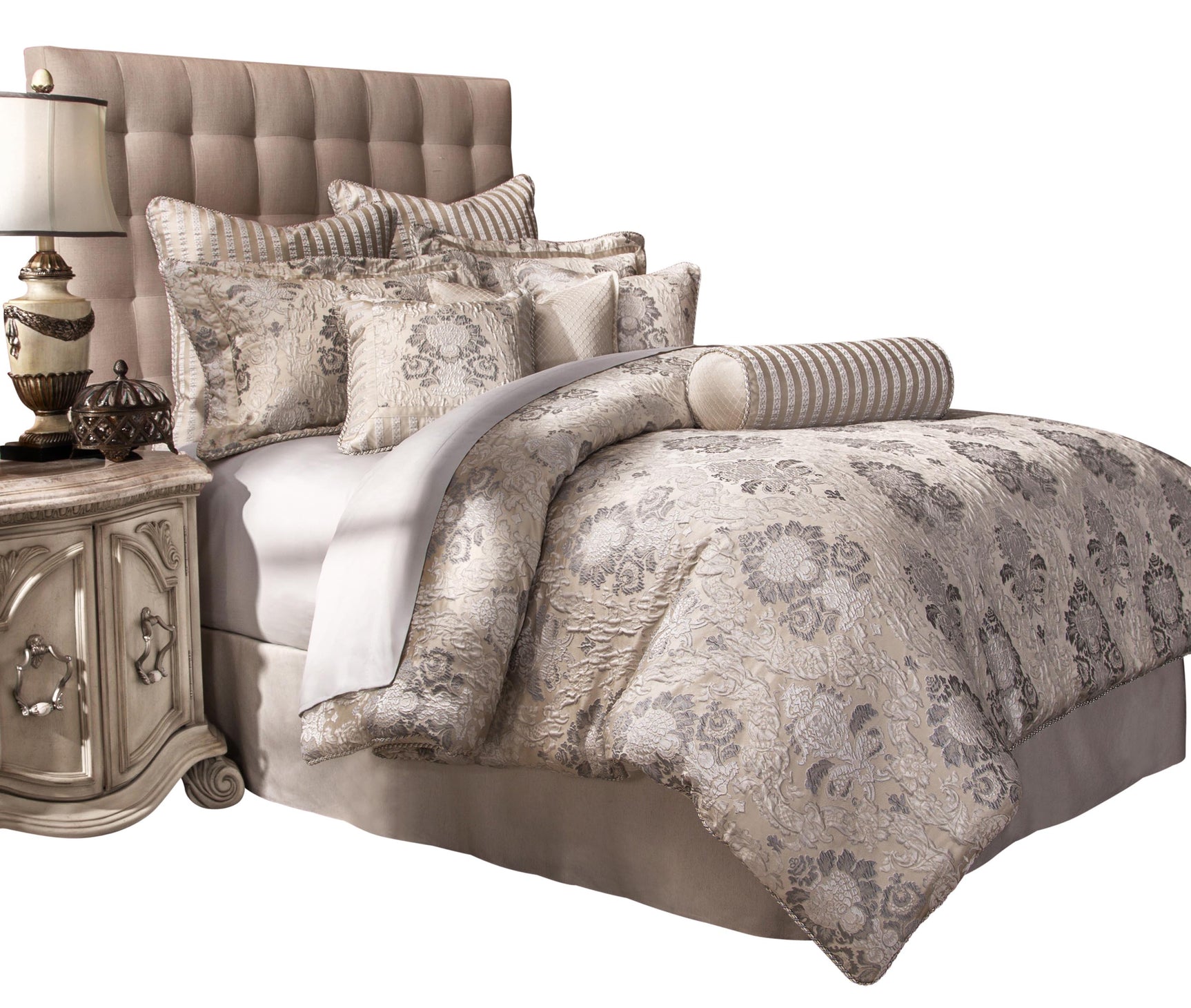 Sycamore Grove Silver Comforter Set - Ornate Home