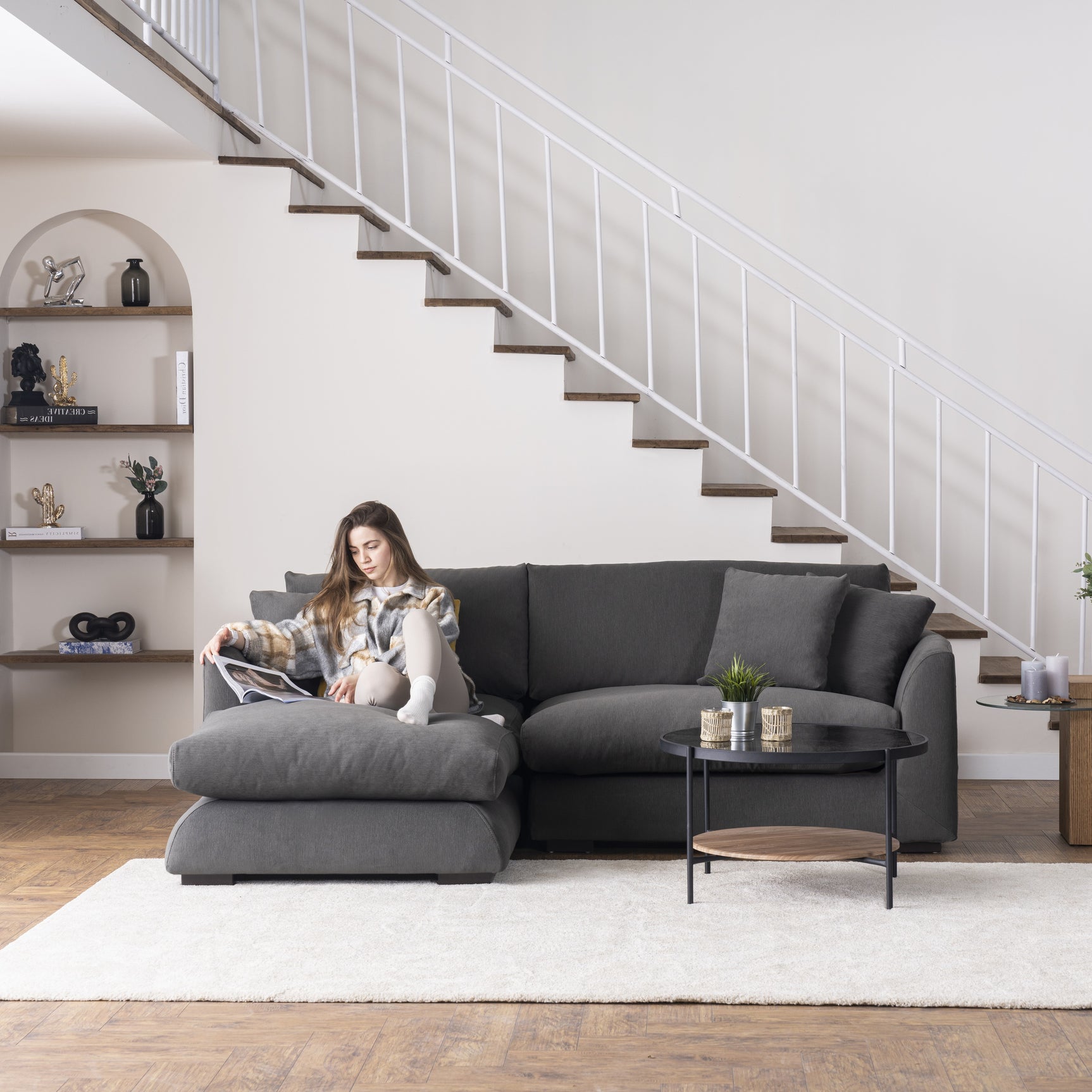 Sydney Gray 2pc LAF Chaise Sectional - Ornate Home