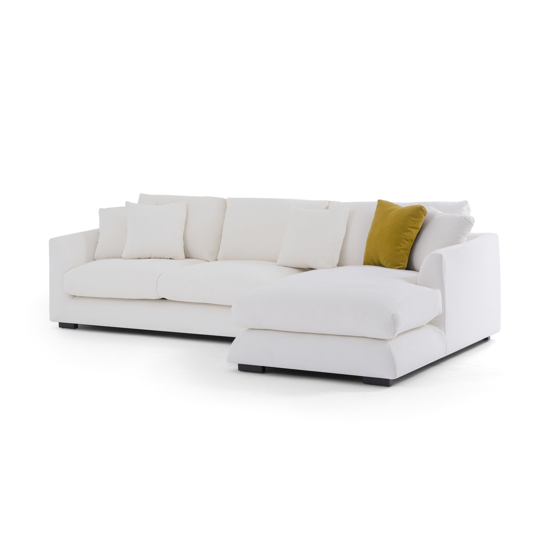 Sydney White 2pc RAF Chaise Sectional (110") - Ornate Home