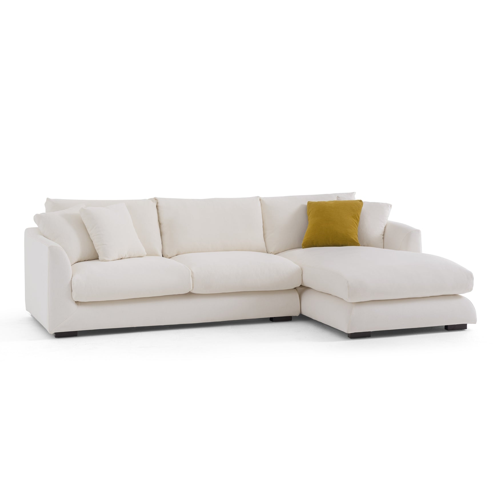 Sydney White 2pc RAF Chaise Sectional (110") - Ornate Home