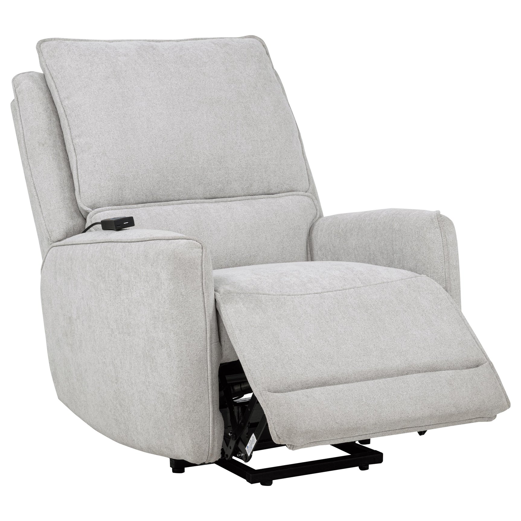 Sylmar Dove Grey Chenille Upholstered Dual Power Lift Recliner - Ornate Home