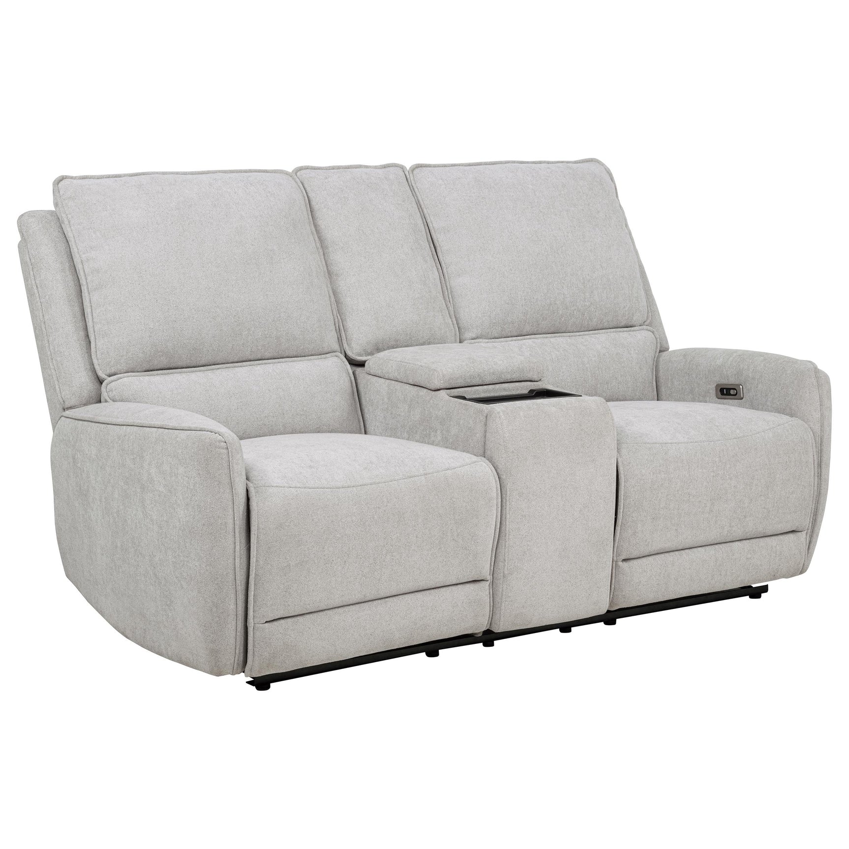 Sylmar Dove Grey Chenille Upholstered Power Reclining Loveseat - Ornate Home
