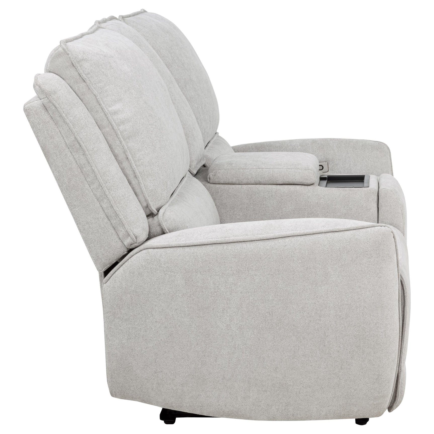 Sylmar Dove Grey Chenille Upholstered Power Reclining Loveseat - Ornate Home