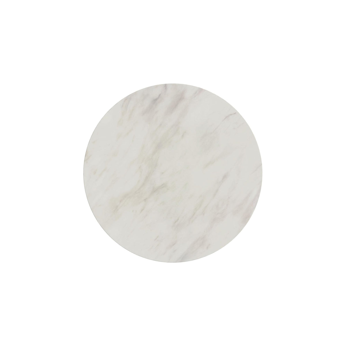 Sylvie Dark Brown/White Round End Table with Faux Marble Top and Base - Ornate Home