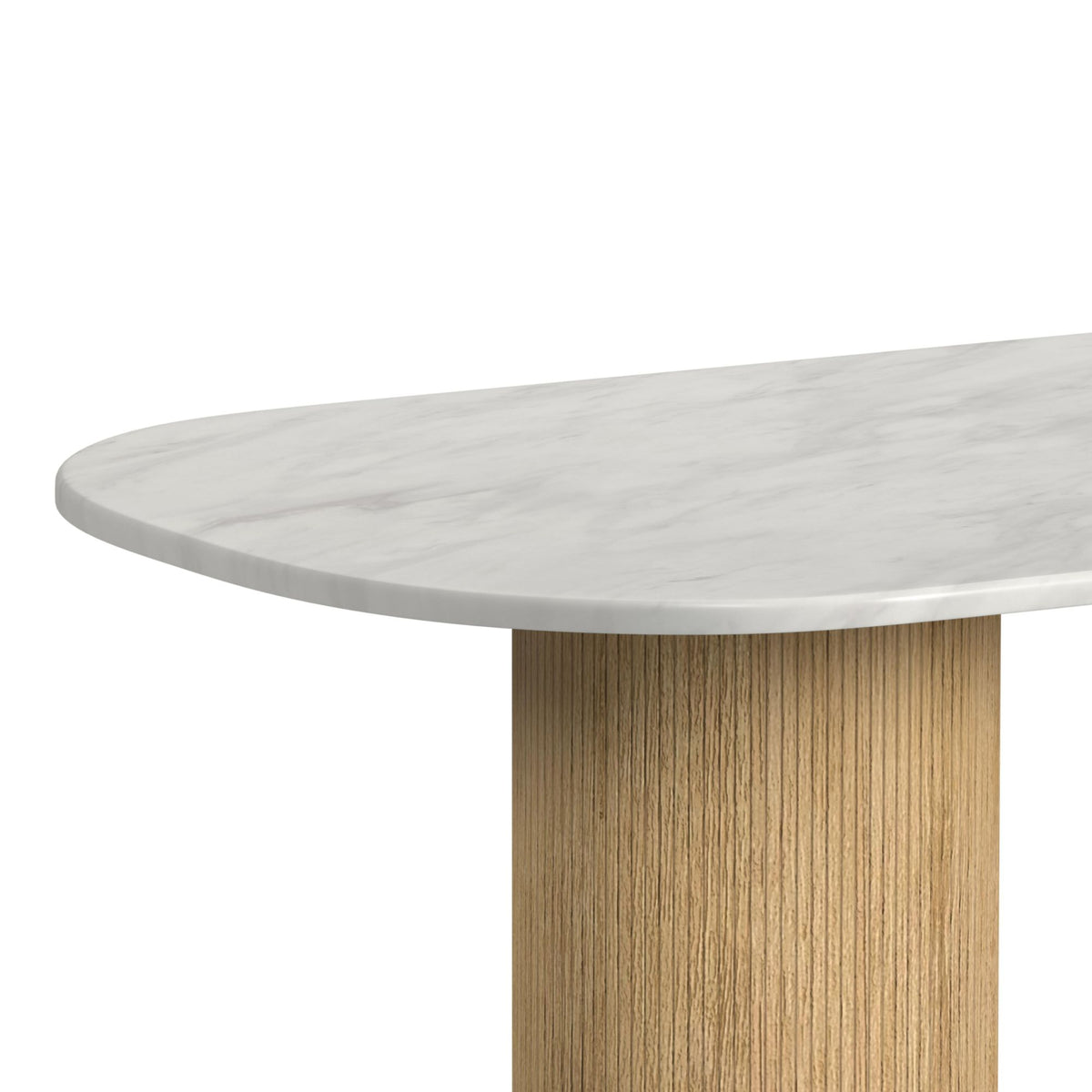 Sylvie Natural/White Oval Dining Table with Faux Marble Top - Ornate Home