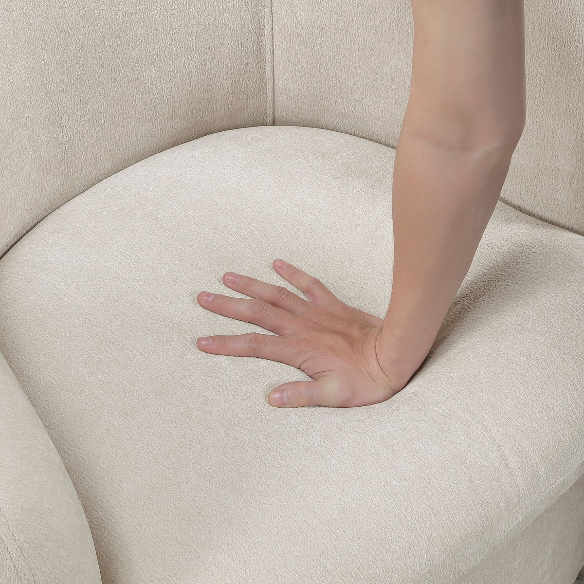 Synova Beige Swivel Chair - Ornate Home
