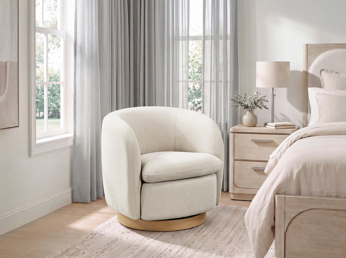 Synova Beige Swivel Chair - Ornate Home