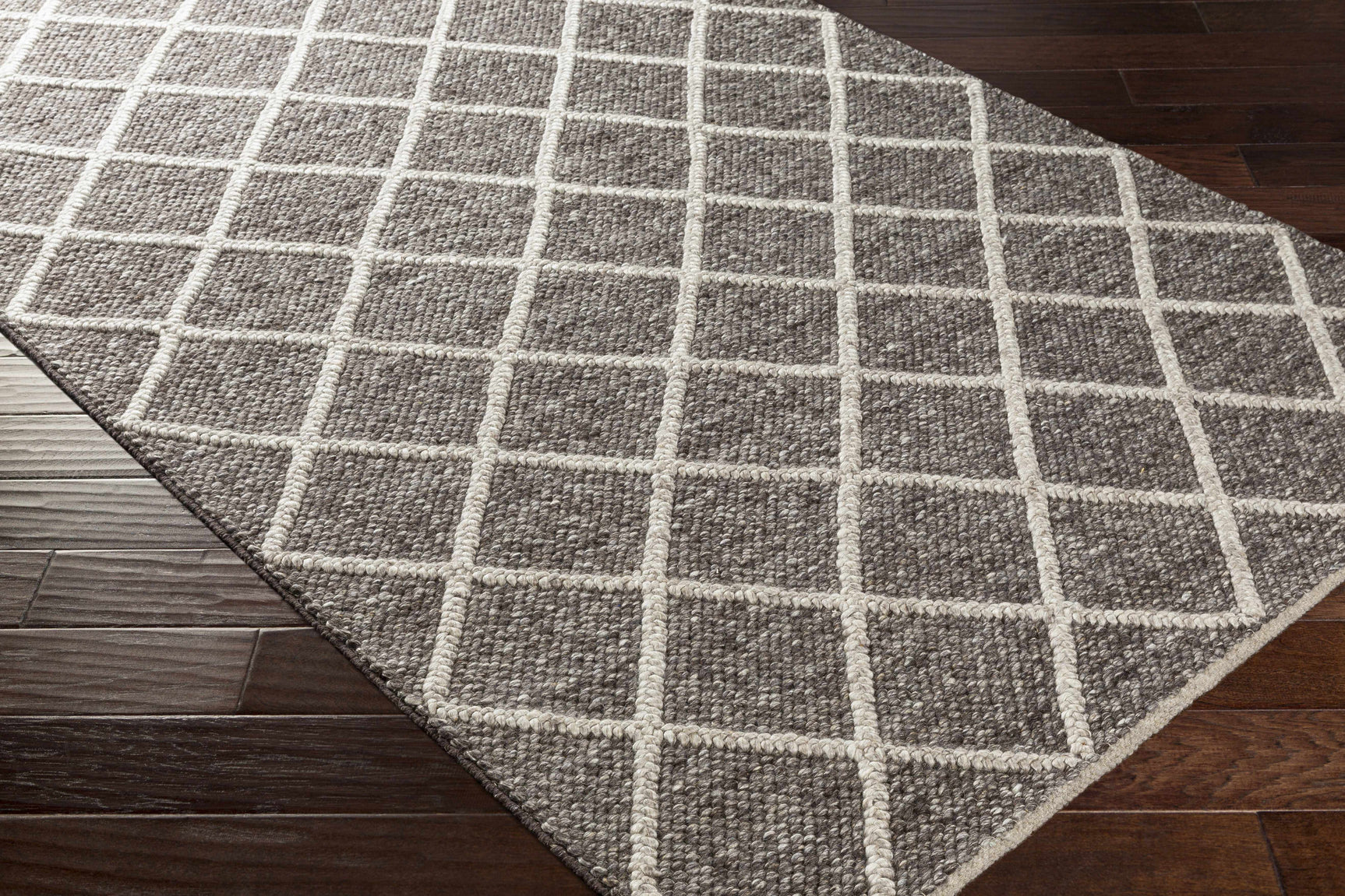 Syosset 2x3 Brown Trellis Wool&Viscose Rug - Clearance - Ornate Home