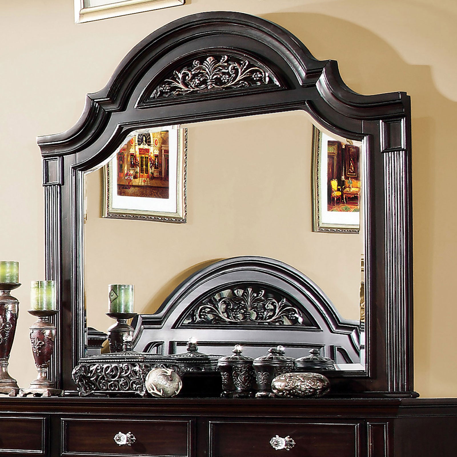 Syracuse Dark Walnut 5 Pc. Queen Bedroom Set w/ Chest - Ornate Home