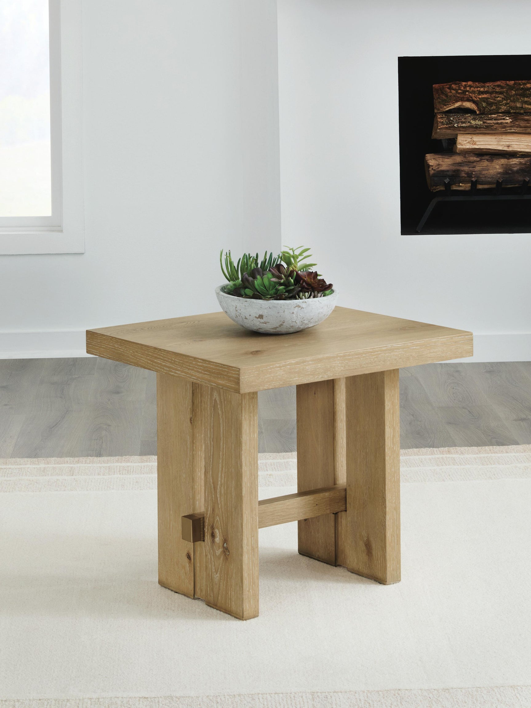 Crendlin Light Brown Rectangular End Table (Online Special Price)