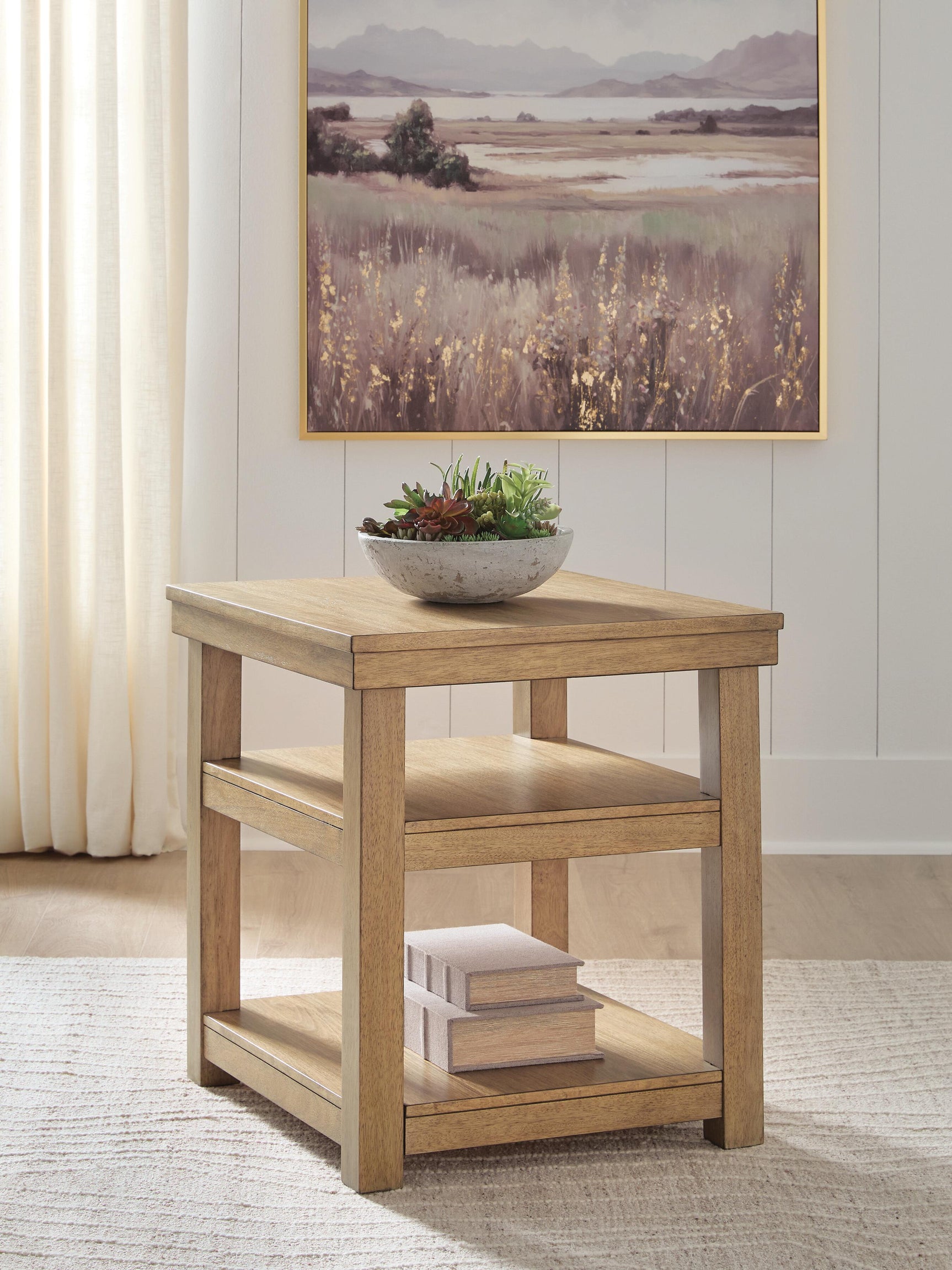 Wittenmyer Natural/Black Rectangular End Table (Online Special Price)