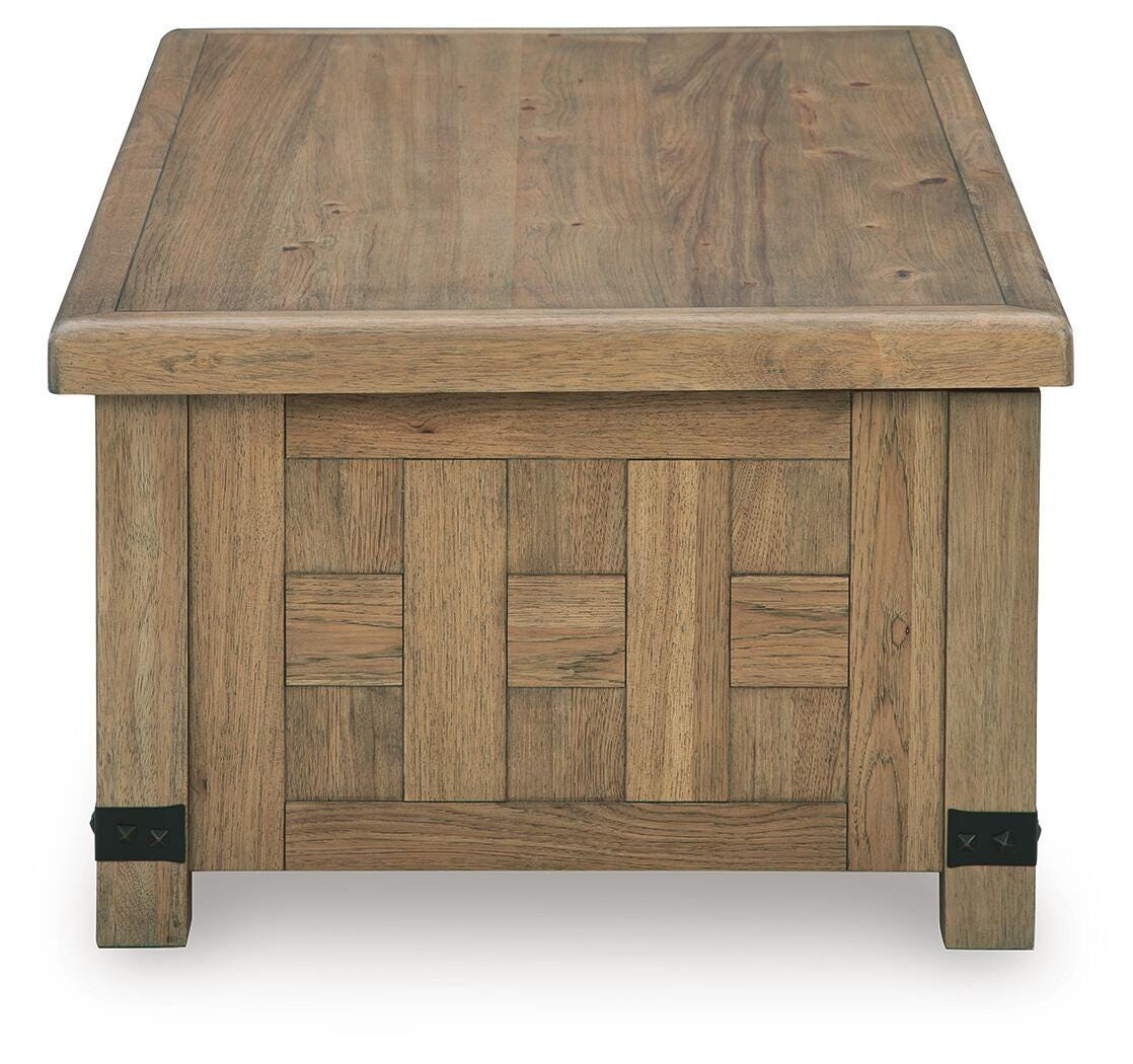 Ridgester Light Brown Lift Top Cocktail Table (Online Special Price)