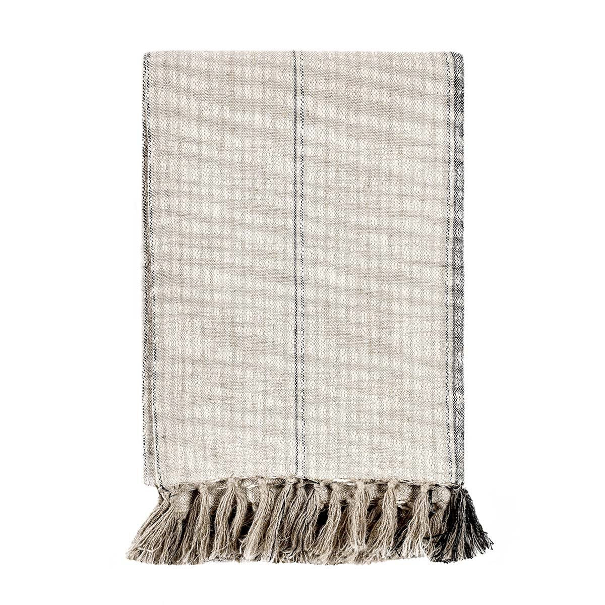TC Ria Natural/Black Throw 50x70 - Ornate Home