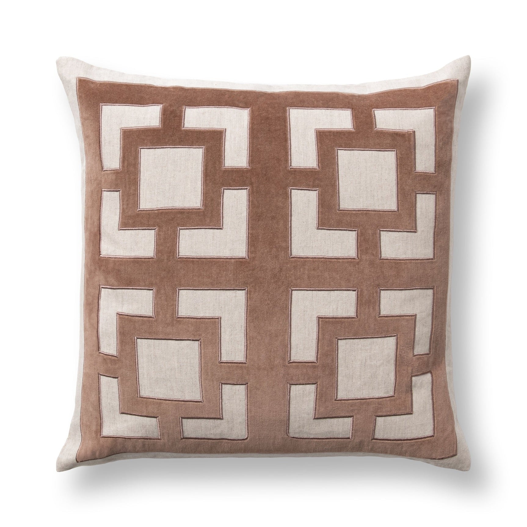 TD Corbin Frothed Brown 22x22 Throw Pillow (Set of 2) - Ornate Home