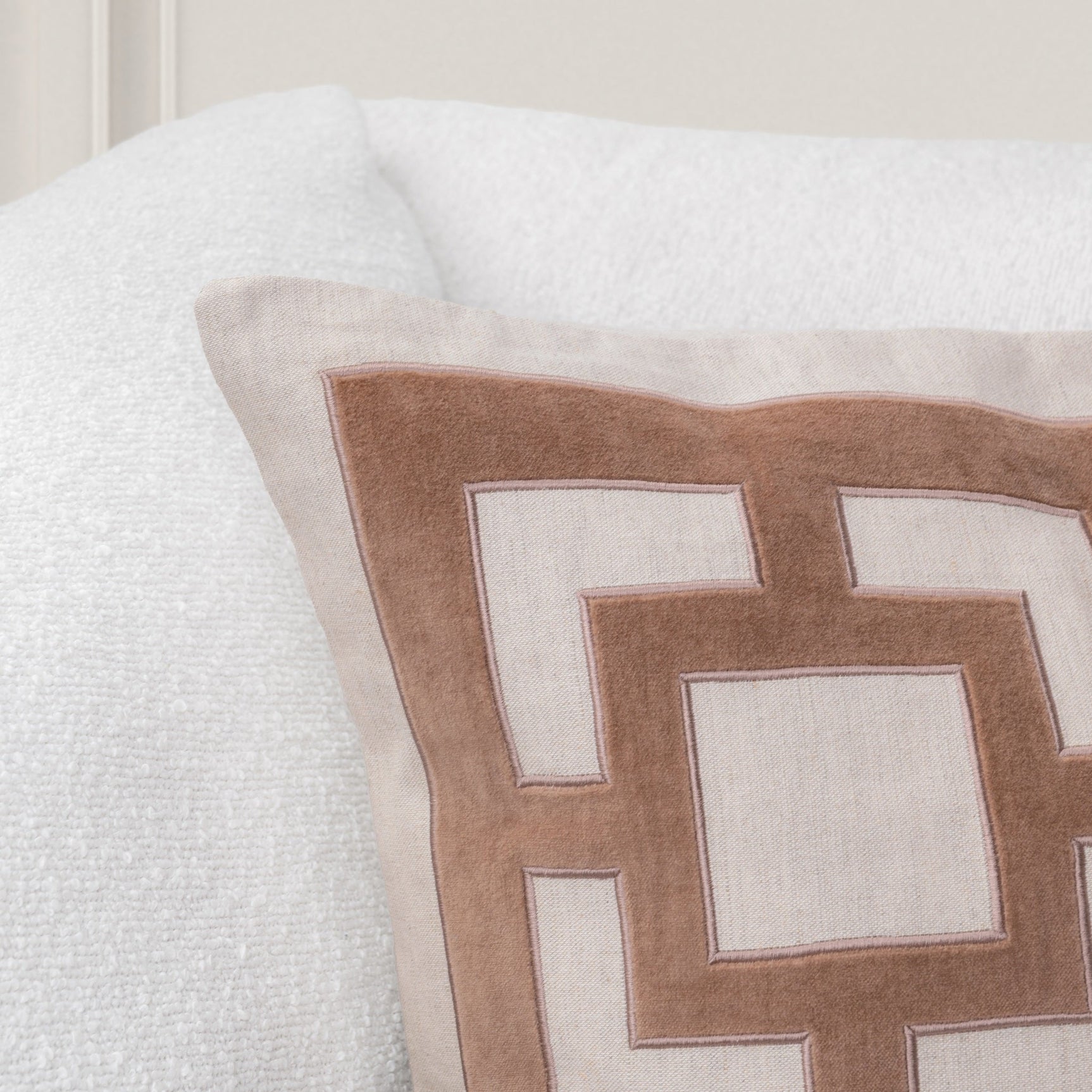 TD Corbin Frothed Brown 22x22 Throw Pillow (Set of 2) - Ornate Home