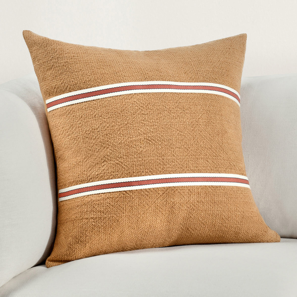 TL Pryce Chestnut Brown/ Terracotta 22x22 Throw Pillow (Set of 2) - Ornate Home