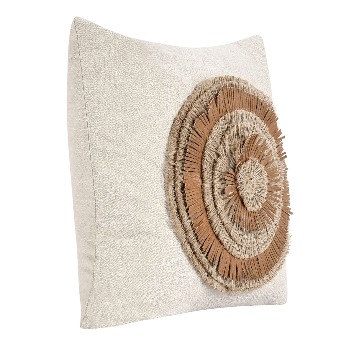 TL Pueblo Chestnut/ Natural Leather 22x22 Throw Pillow (Set of 2) - Ornate Home